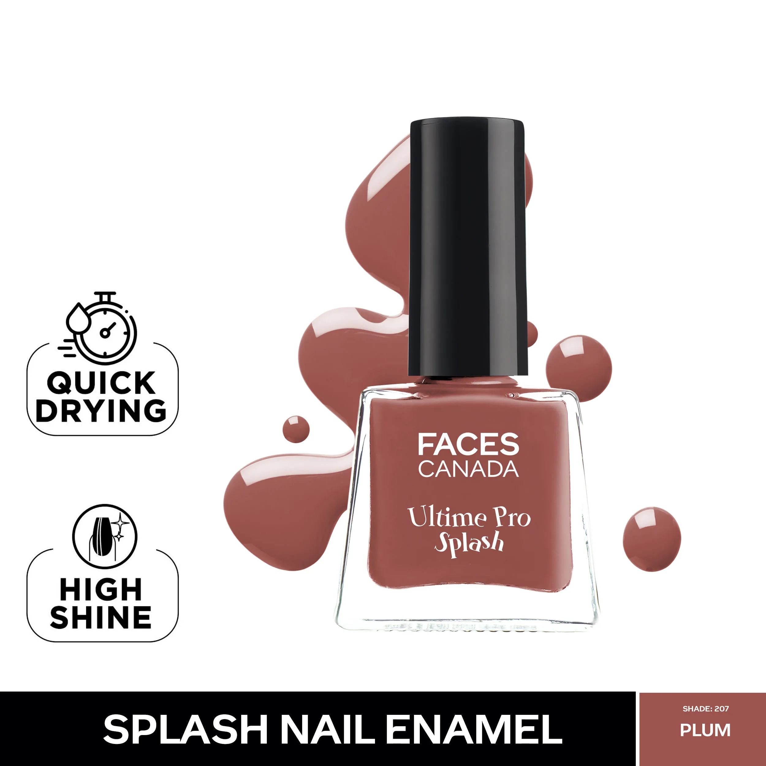 Faces Canada Ultime Pro Splash Nail Enamel - Plum 207