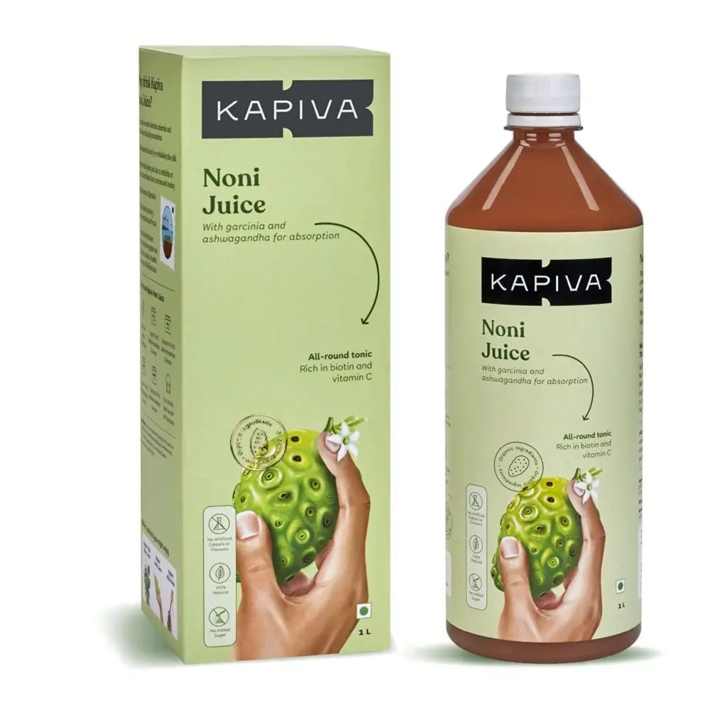 Kapiva Noni Juice 1L | Includes Garcinia And Ashwagandha For Nutrient Absorption | Made From South Indian Noni | No Added Sugar