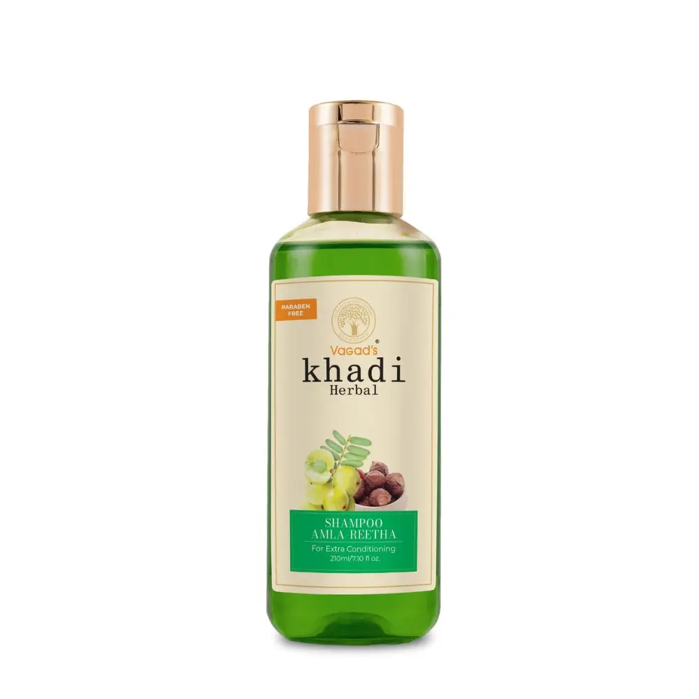 Vagad's Khadi Amla Reetha Shampoo 210ml | Anti-Hair fall | Parabens free | Silicon Free