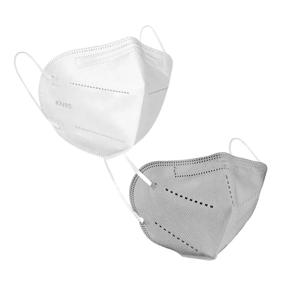 Fabula Pack Of 2 Kn95/N95 Anti-Pollution Reusable 5-Layer Mask (Grey,White)