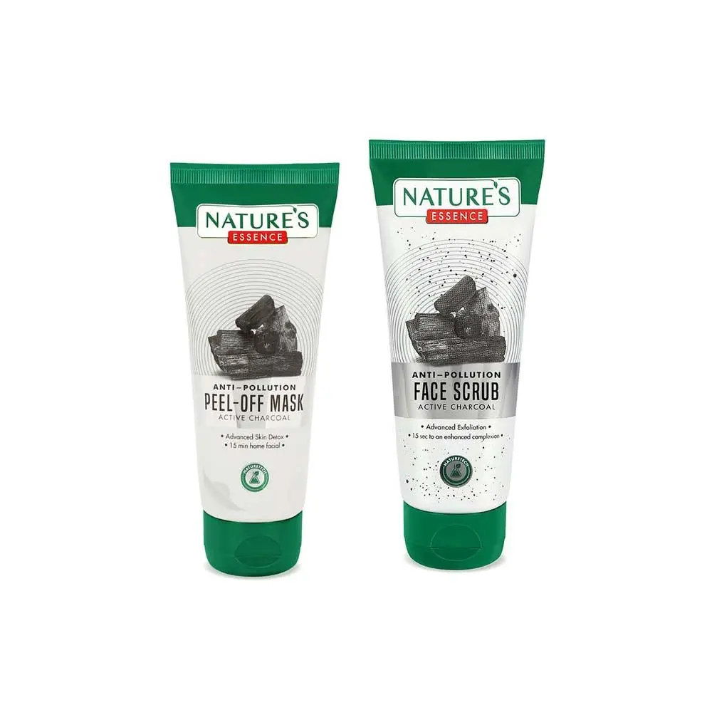 Nature's Essence Anti Pollution Charcoal Face Scrub & Peel Off Mask