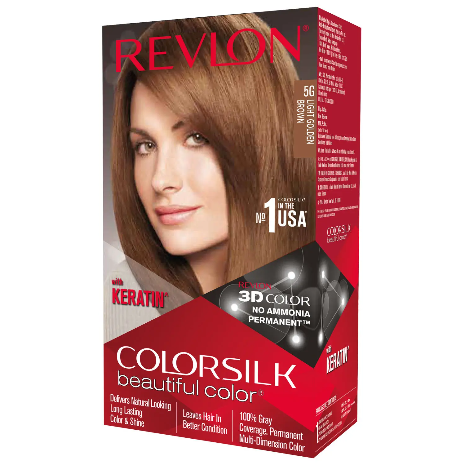 Revlon Colorsilk Hair Color with Keratin - Light Golden Brown 5G