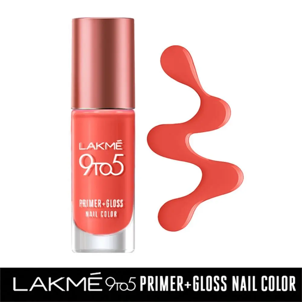 Lakme 9 to 5 Primer + Gloss Nail Colour, MauveMacaroon, 6ml