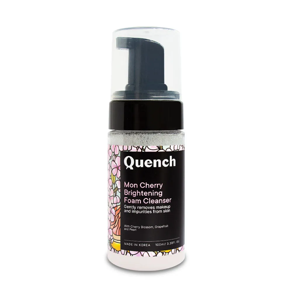 Quench Mon Cherry Brightening Foam Cleanser 2-In-1 Face Wash And Oil Based Cleanser