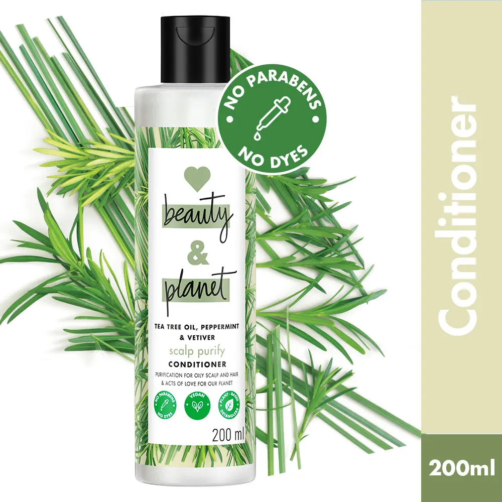 Love Beauty & Planet Tea Tree, Peppermint & Vetiver Paraben Free Purifying Conditioner, 200ml