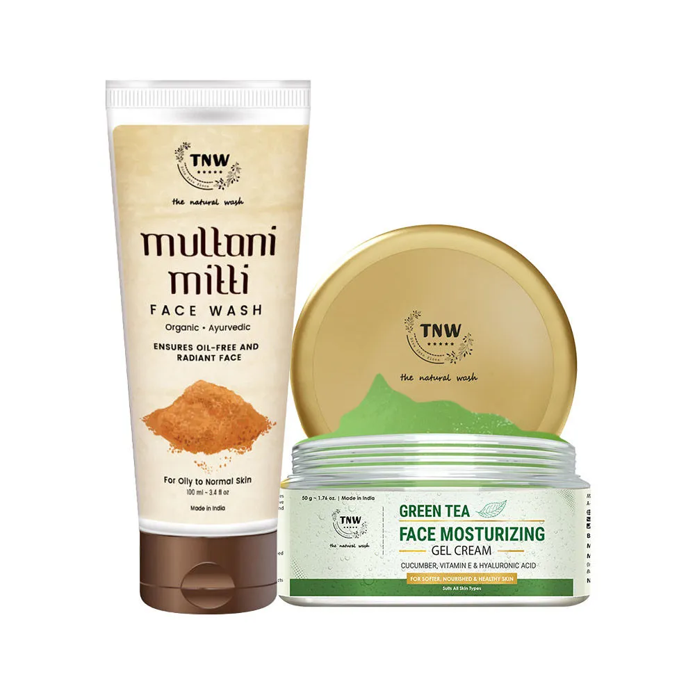 TNW The Natural Wash Face Moisturizing Gel Cream & Multani Mitti Face Wash