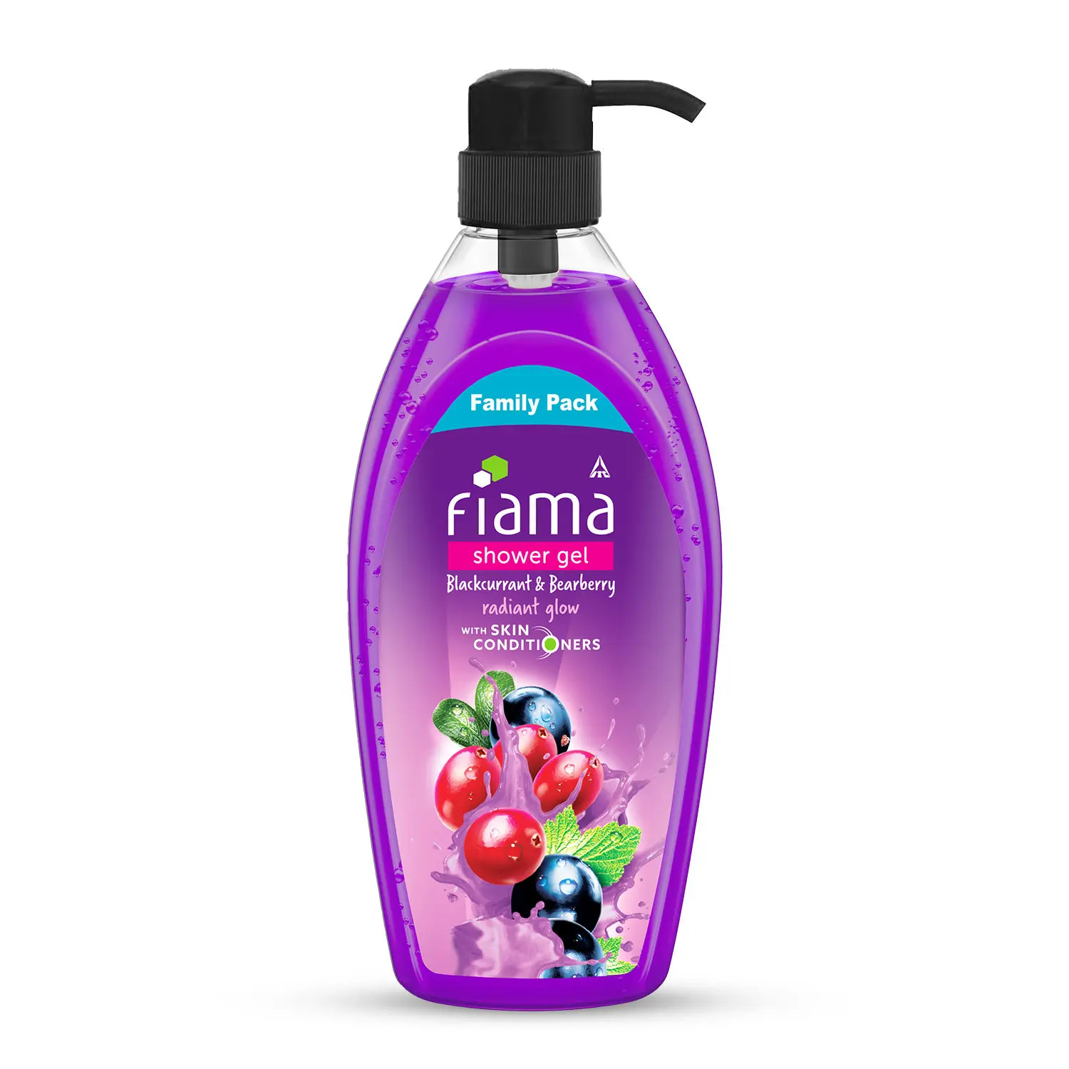 Fiama Shower Gel, Family pack, Blackcurrant & Bearberry Body Wash with Skin Conditioners for Radiant Glow, 900 ml bottle