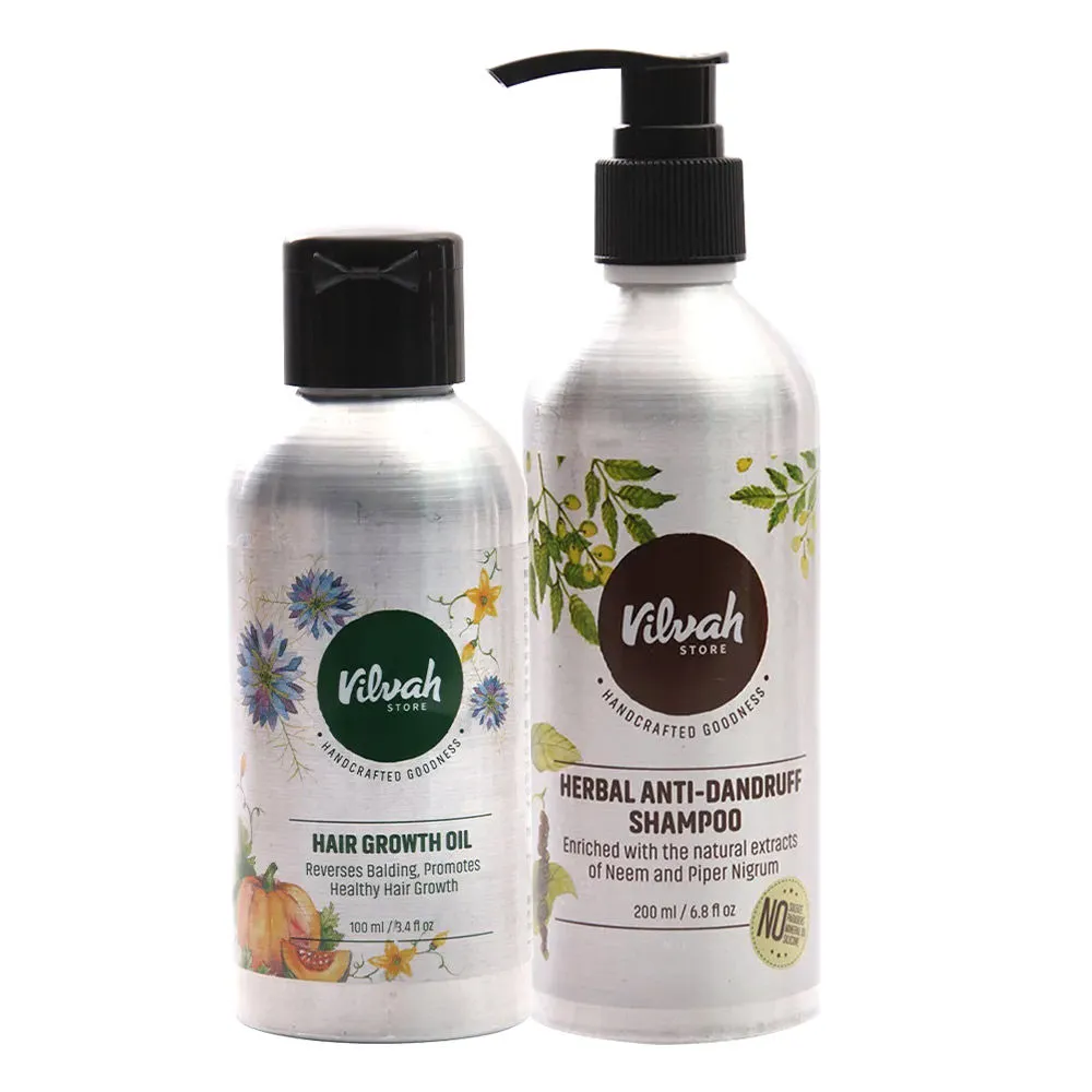 VILVAH Hair Growth Oil & Anti-Dandruff Shampoo Combo Pack