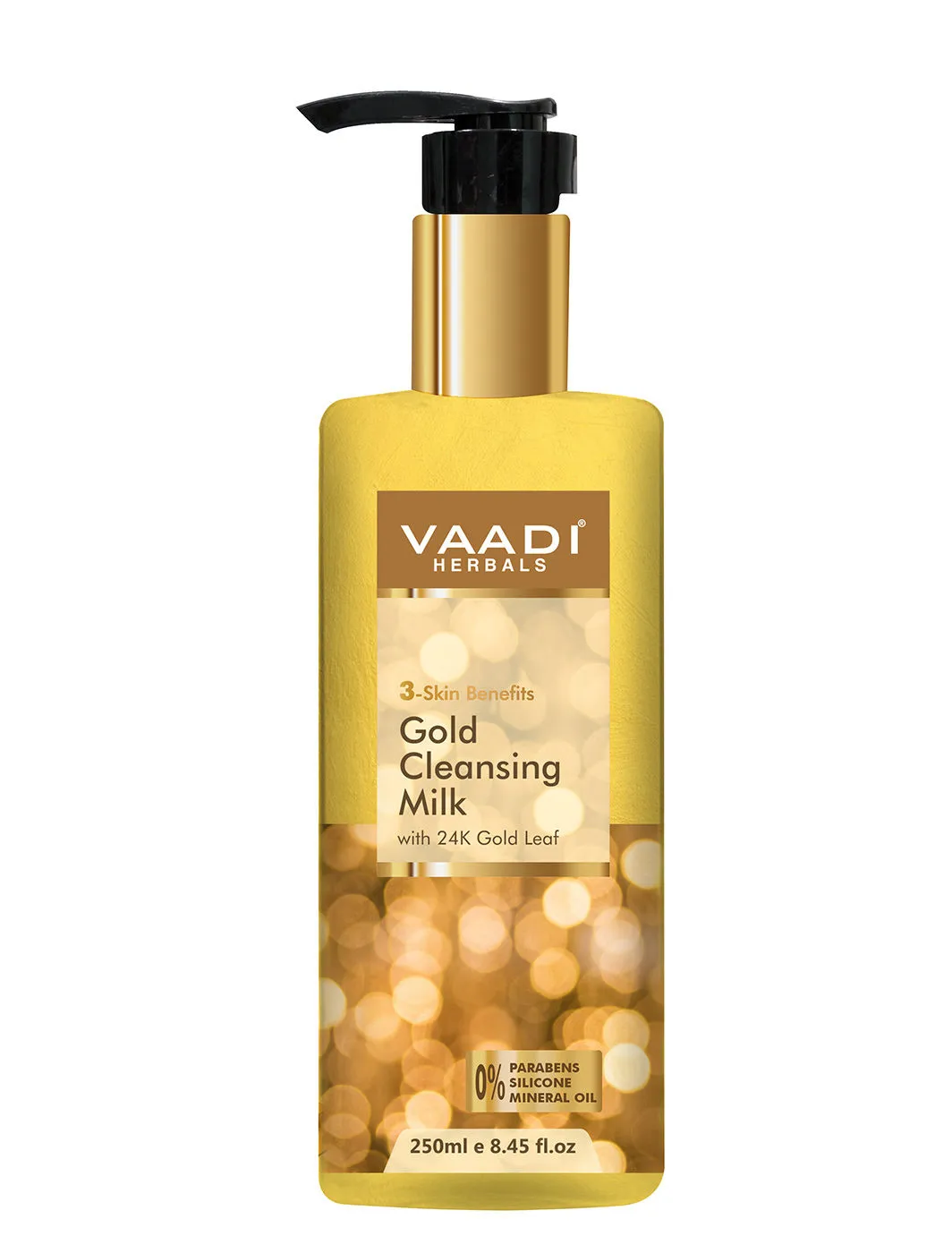 Vaadi Herbals Gold Cleansing Milk With 24k Gold Leaf - 3-skin Benefits