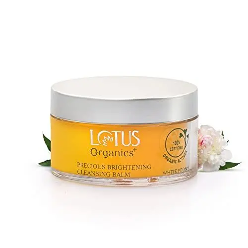 Lotus Organics+ Precious Brightening Cleansing Balm | 100% Organic White Peony | Sulphate & Paraben Free | All Skin Types | 50g