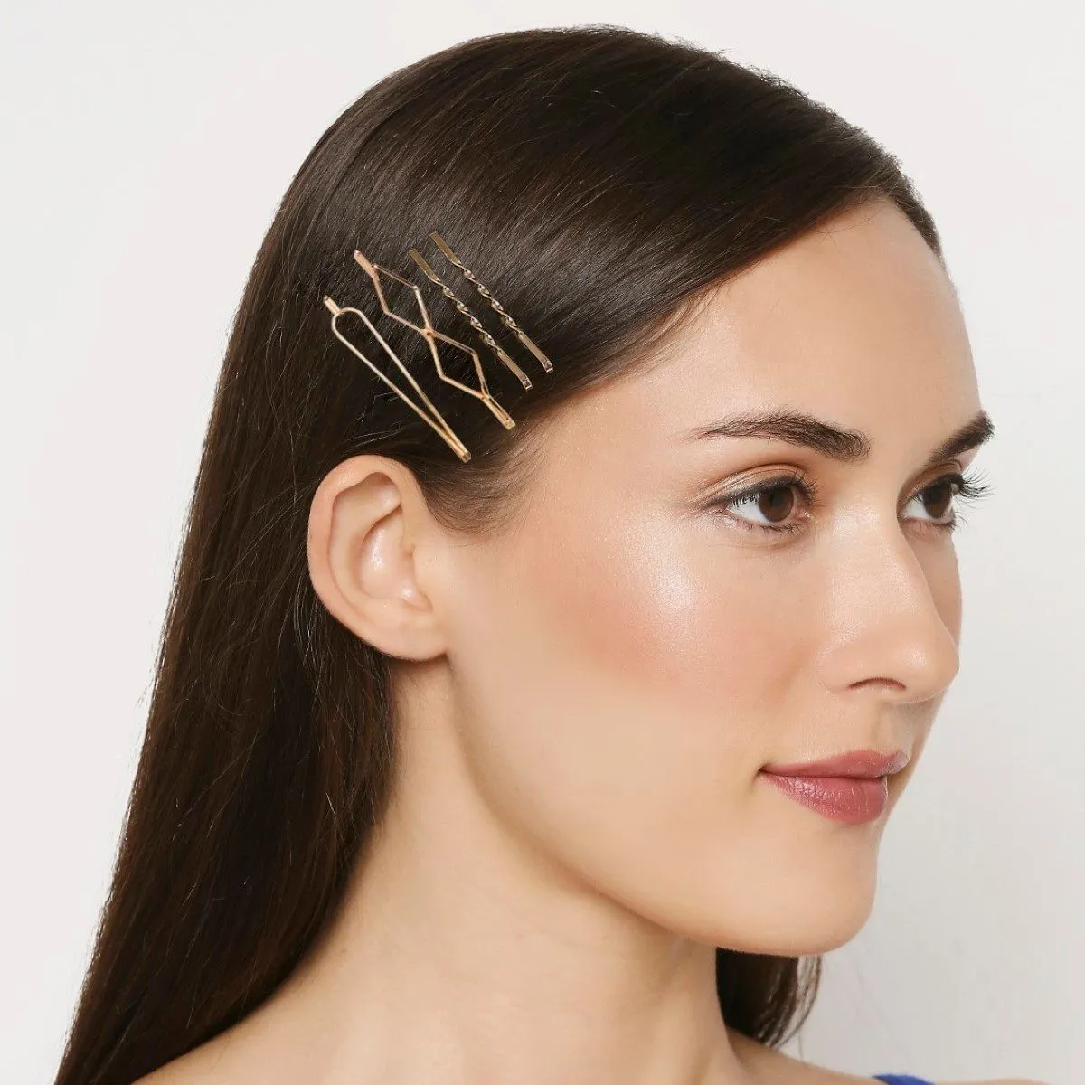 Fabula Set Of 4 Gold Tone Geometric Shape Fashion Hair Hair Pin