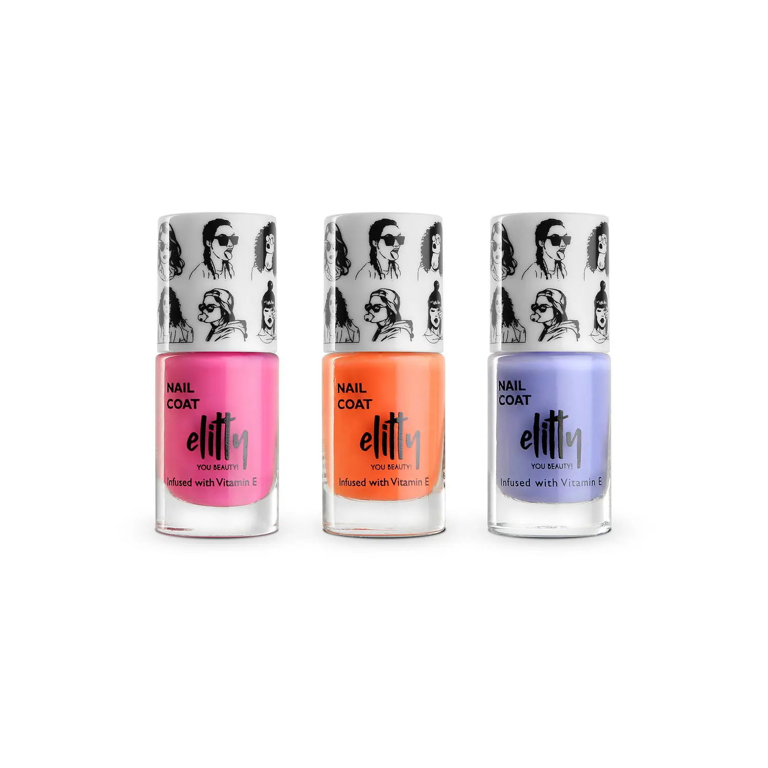 Elitty Nail Polish Combo -Dreaming (Purple, Pink, Orange)