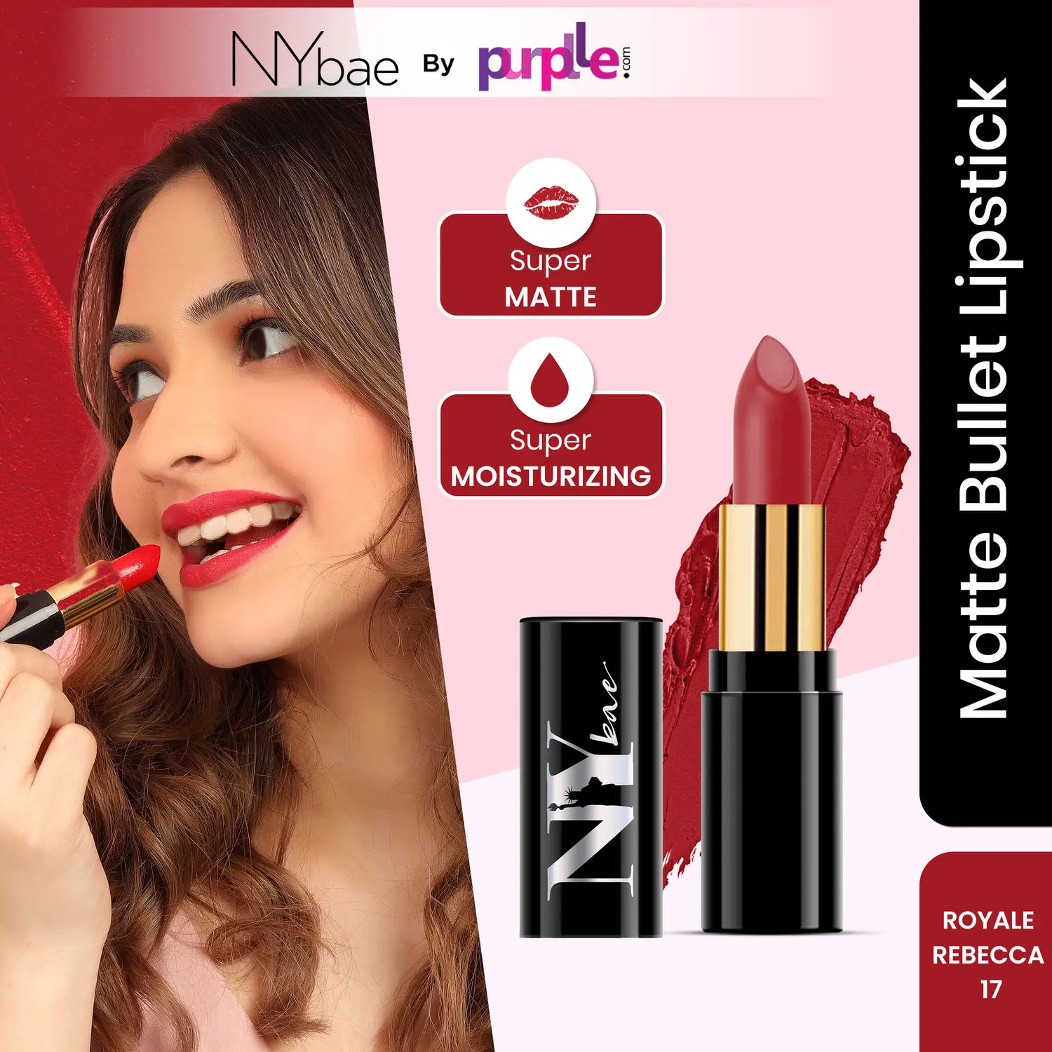 NY Bae Super Matte Lipstick Red - Royale Rebecca 17