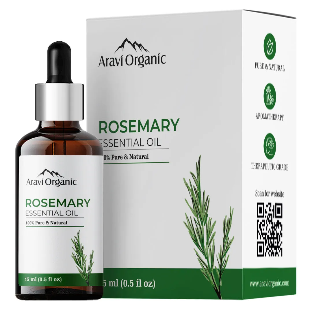 Aravi Organic Rosemary Essential Oil For Hair Growth & Hair Nourish