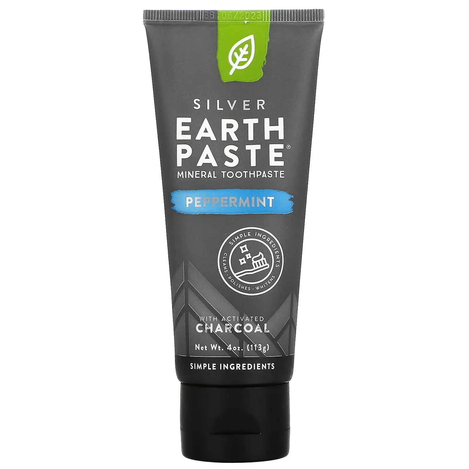 Earth Paste, Mineral Toothpaste, Peppermint Charcoal, 4 oz (113 g)