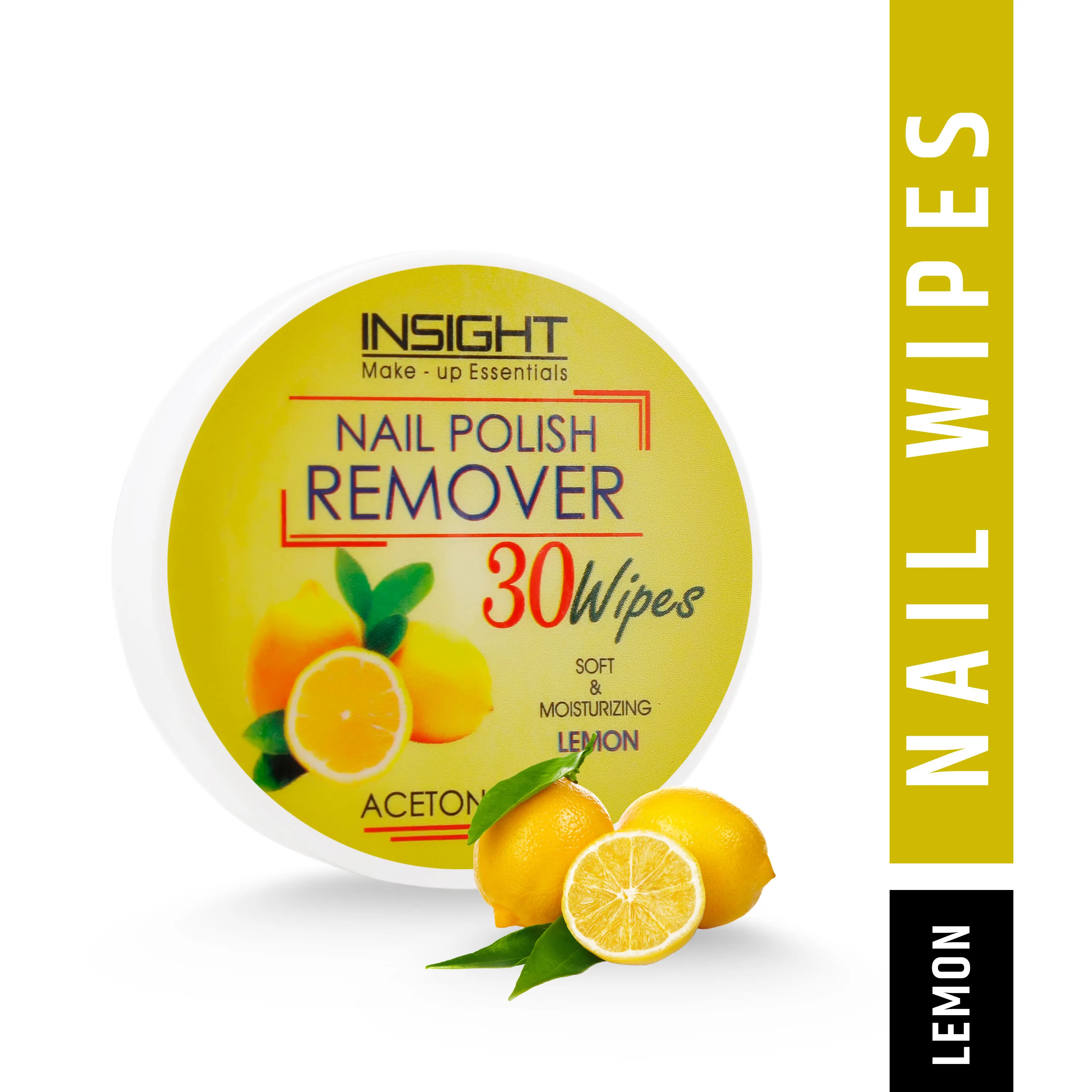 Insight Cosmetics Nail Polish Remover Wipes - Lemon