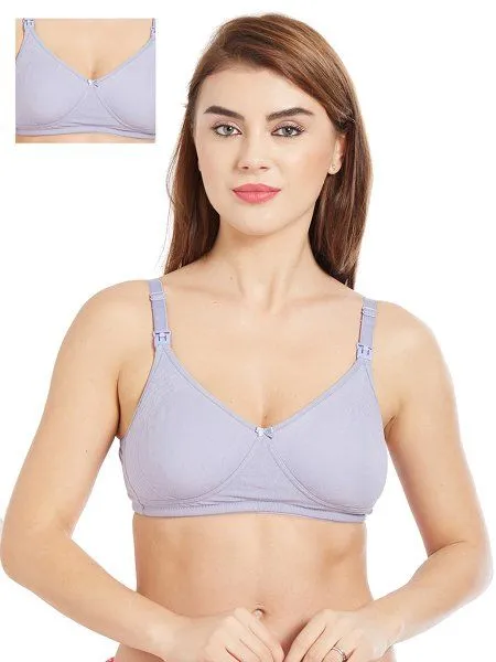 Inner Sense Organic Cotton Antimicrobial Nursing Bra Pack of 2 - Purple