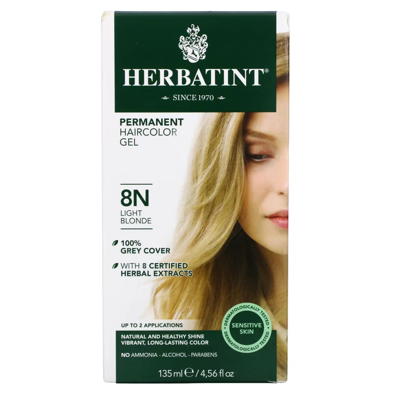 Permanent Haircolor Gel, 8N, Light Blonde, 4.56 fl oz (135 ml)