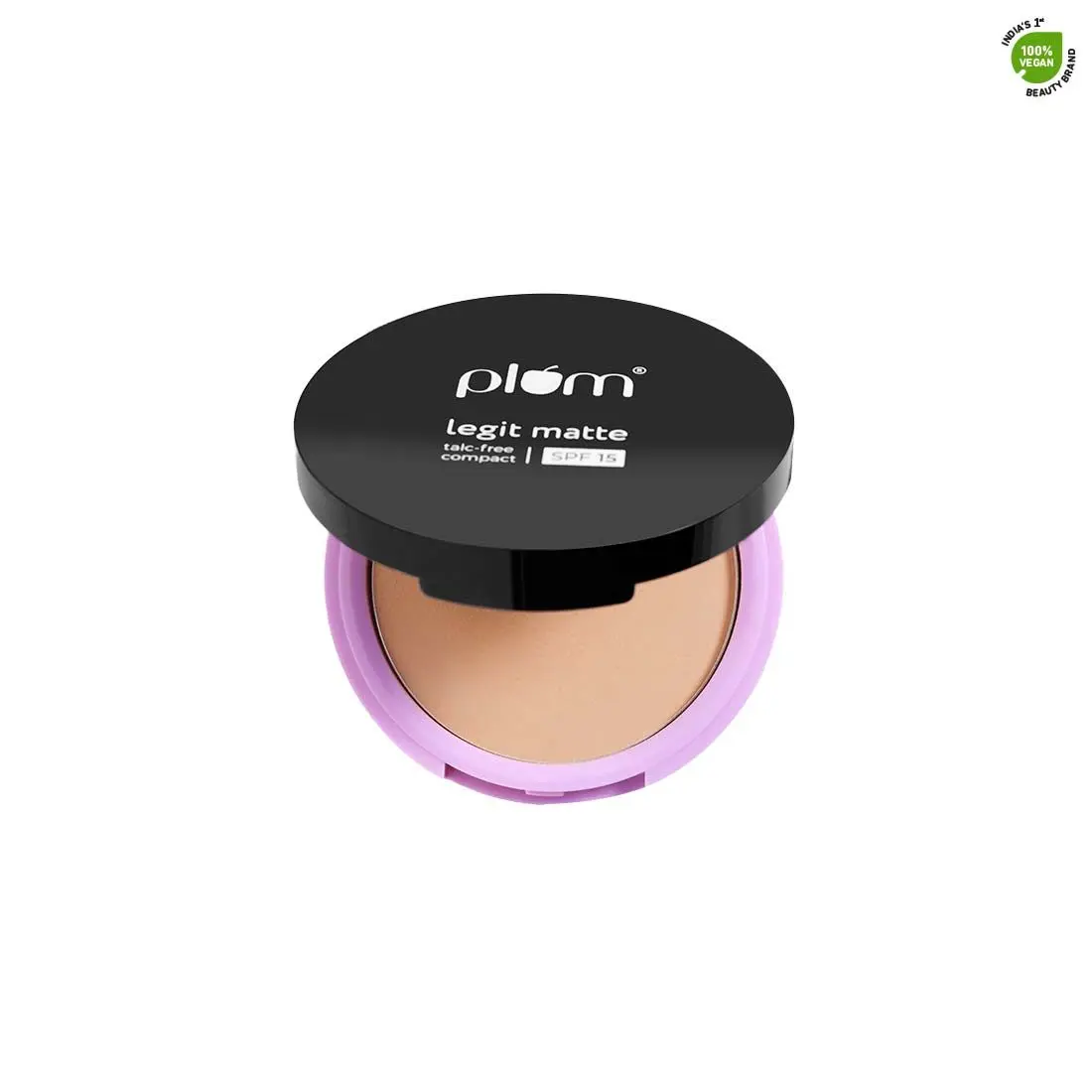 Plum Legit Matte Talc-Free Compact With SPF15 | Lightweight | Even Coverage | 100% Vegan & Cruelty Free | Sunset Bronze - 125Y (Medium, Warm Undertone)