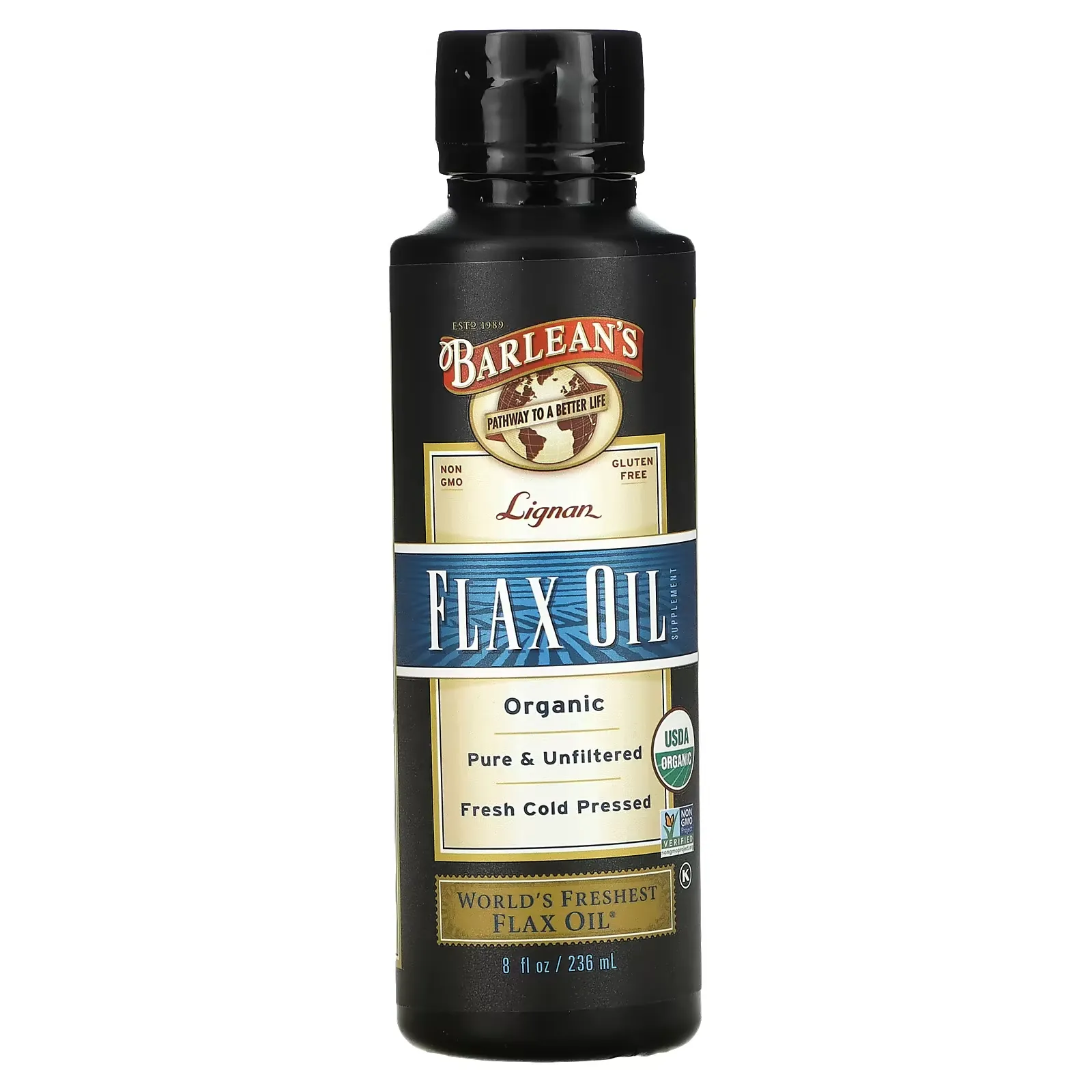 Organic Lignan Flax Oil Supplement, 8 fl oz (236 ml)