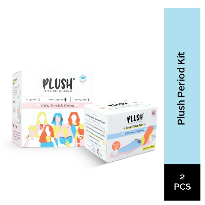 Plush Period Kit - Pure Us Cotton - Ultra-thin Sanitary Pads And Panty Liners