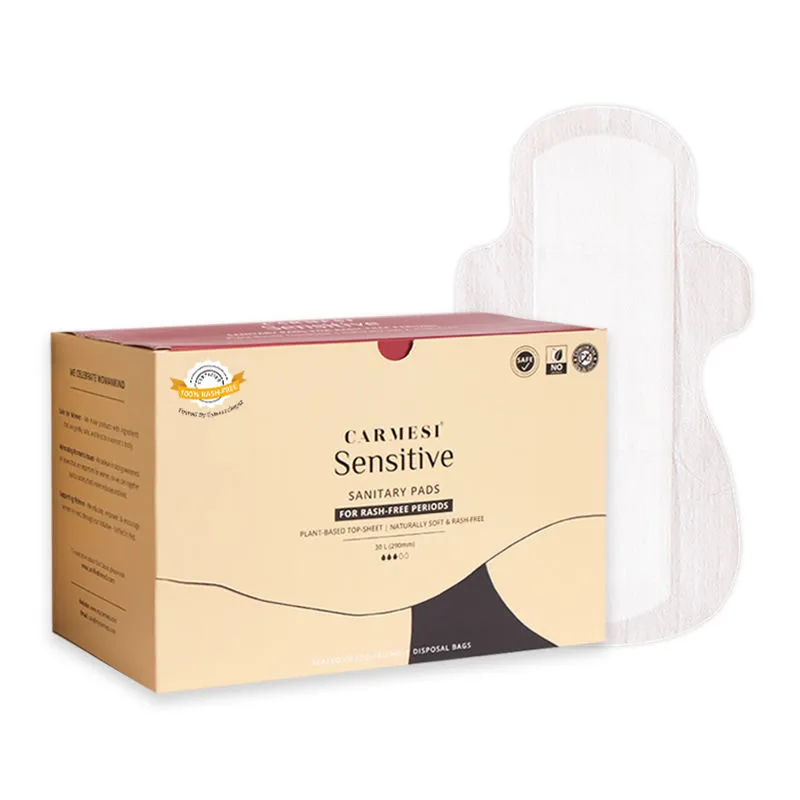 Carmesi Sensitive - Sanitary Pads for Rash-Free Periods Large - 30 Pcs