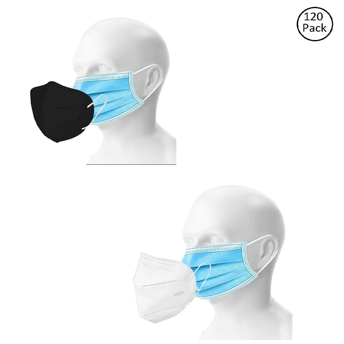 Fabula Double Mask Set of 100 Disposable & 20 Kn95/N95 Mask