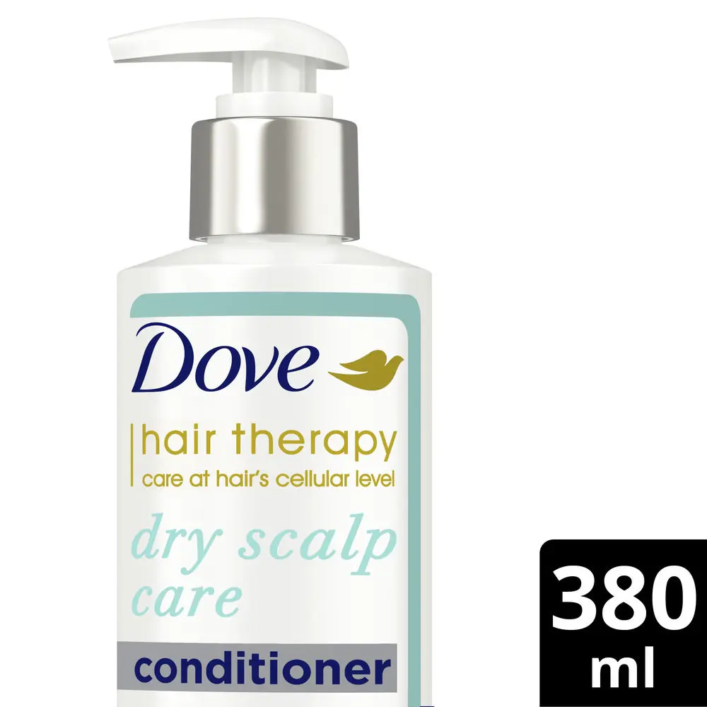 Dove Hair Therapy Dry Scalp Care Moisturizing Conditioner, Sulphate Free, No Parabens & Dyes, With Niacinamide to relieve scalp dryness for smooth hair, 380 ml