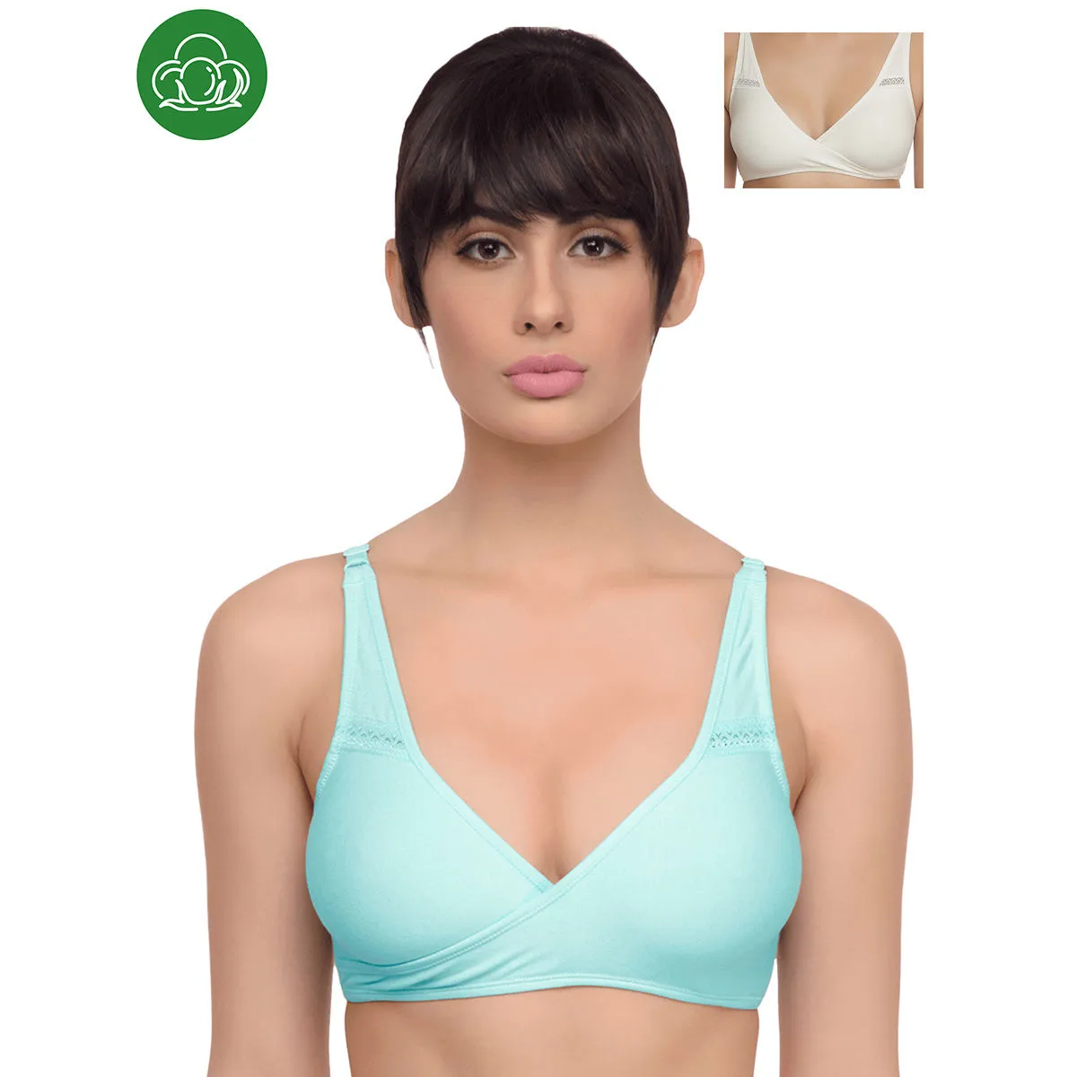 Inner Sense Organic Antimicrobial Sleeping/Feeding Bra Pack Of 2 - Multi-Color (36C)