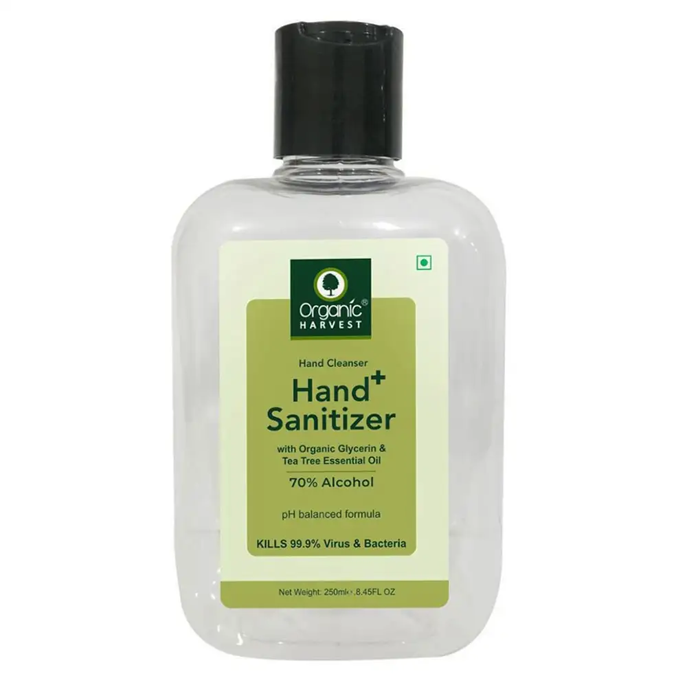 Organic Harvest Hand Cleanser & Sanitizer,  Fragrance Free  250 ml  Kills 99.9% Virus & Bacteria (Pack of 3)