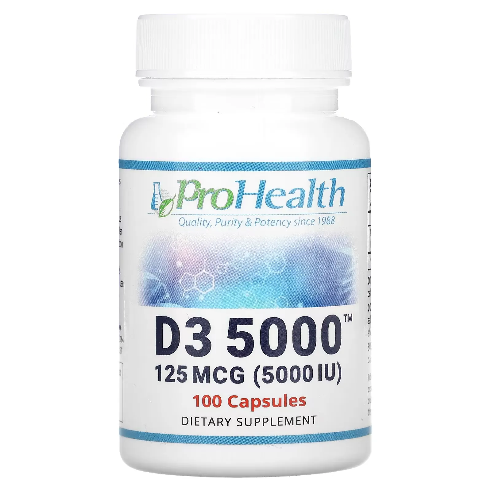 D3 5000, 125 mcg (5000 IU), 100 Capsules