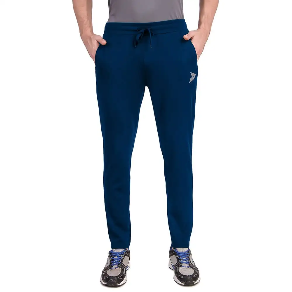 Fitinc Dobby Stretchable Trackpant for Men with Two Zipper Pockets,  Air Force Blue  XL