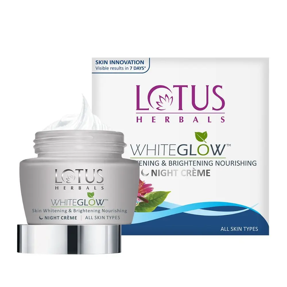 Lotus Herbals Whiteglow Skin Whitening & Brightening Nourishing Night Cream, 40g