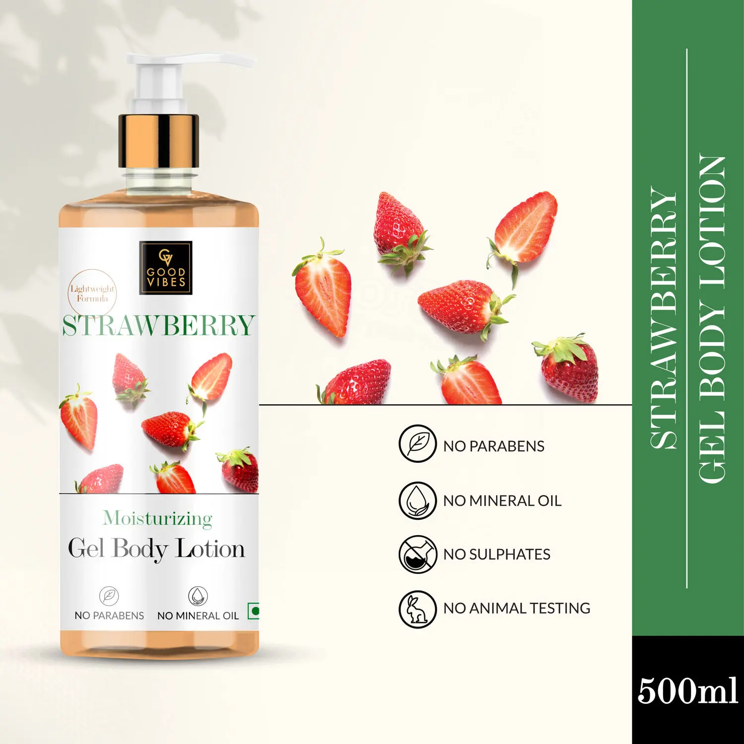 Good Vibes Strawberry Moisturizing Ultralight Gel Body Lotion (500 ml)