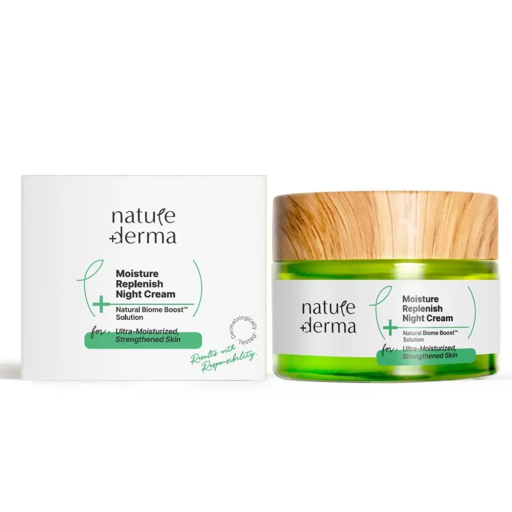 Nature Derma Moisture Replenish Night Cream with Natural Biome-Boost™ Solution for Ultra-Moisturized, Strengthened Skin