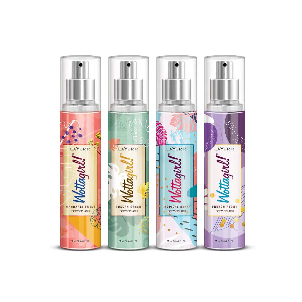 Layer'r Wottagirl Pack of 4 Body Splash