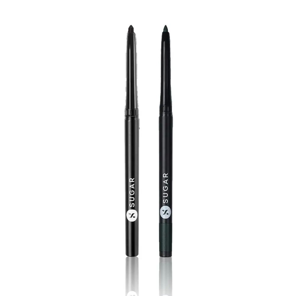 Sugar Double Drama Makeup Combo 3 (Kohl Of Honour Intense Kajal - 01 Black out (0.25g) + Kohl Of Honour Intense Kajal - 05 Go Green (0.25g))