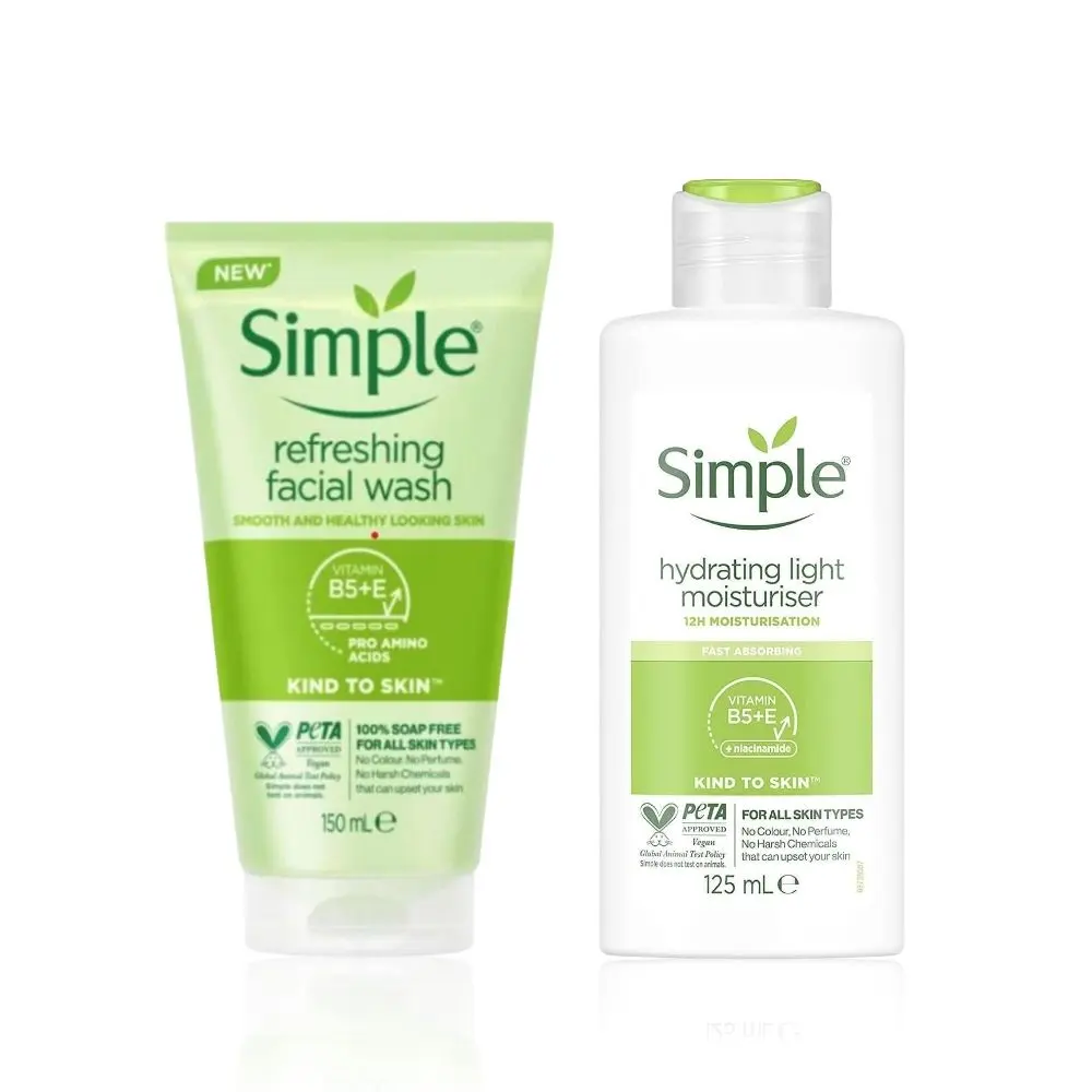 Simple Refreshing Facial Wash + Hydrating Light Moisturiser Combo