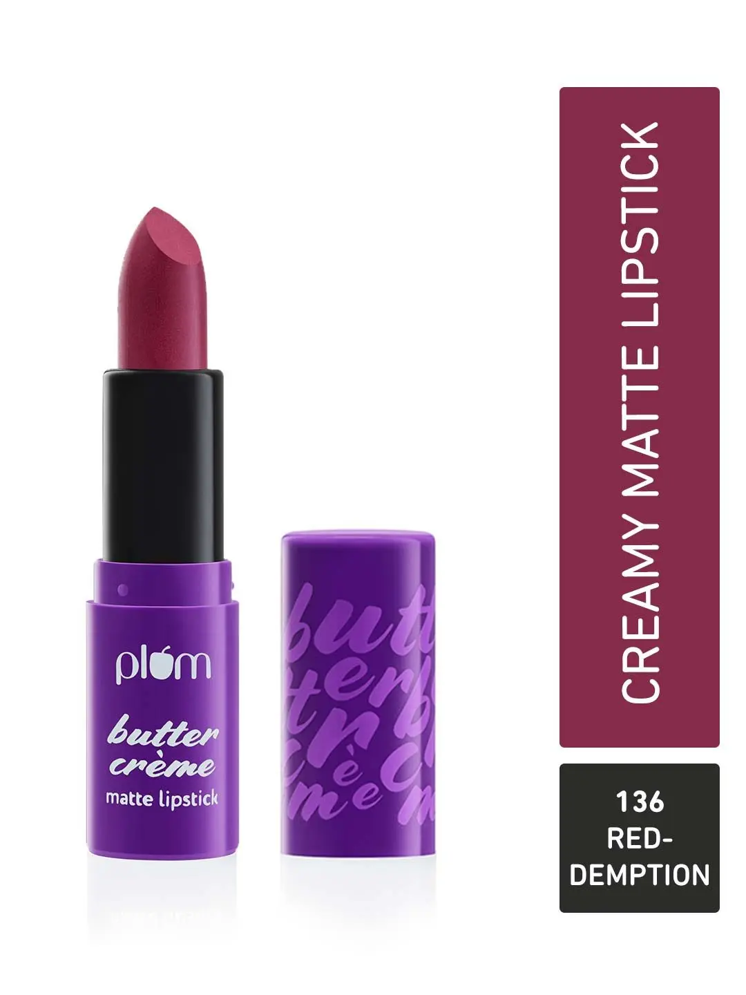 Plum Butter Creme Matte Lipstick | Creamy Matte Finish | Highly Pigmented | 136 RedDemption