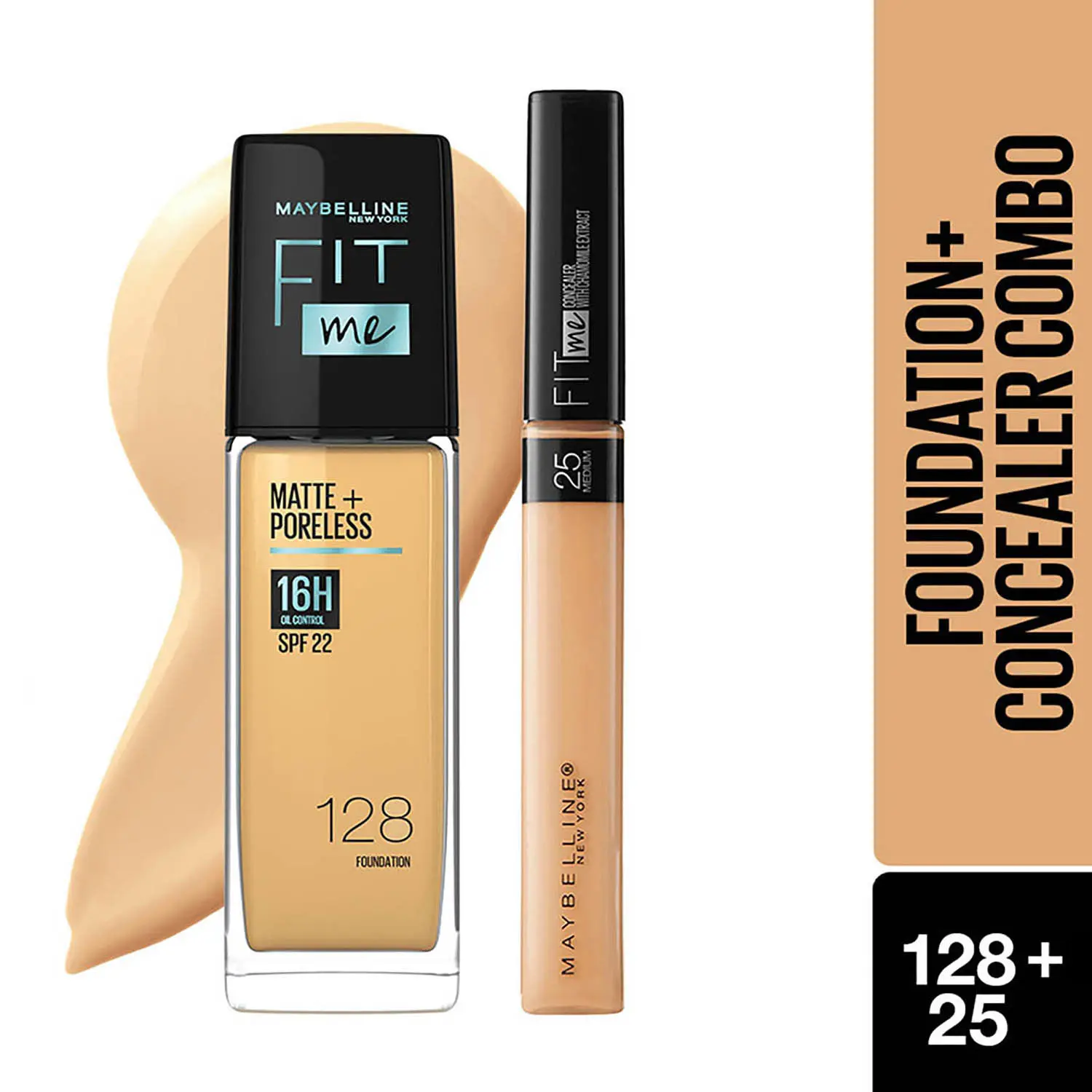 Maybelline New York Fit Me Foundation 128 And Fit Me Concealer 25