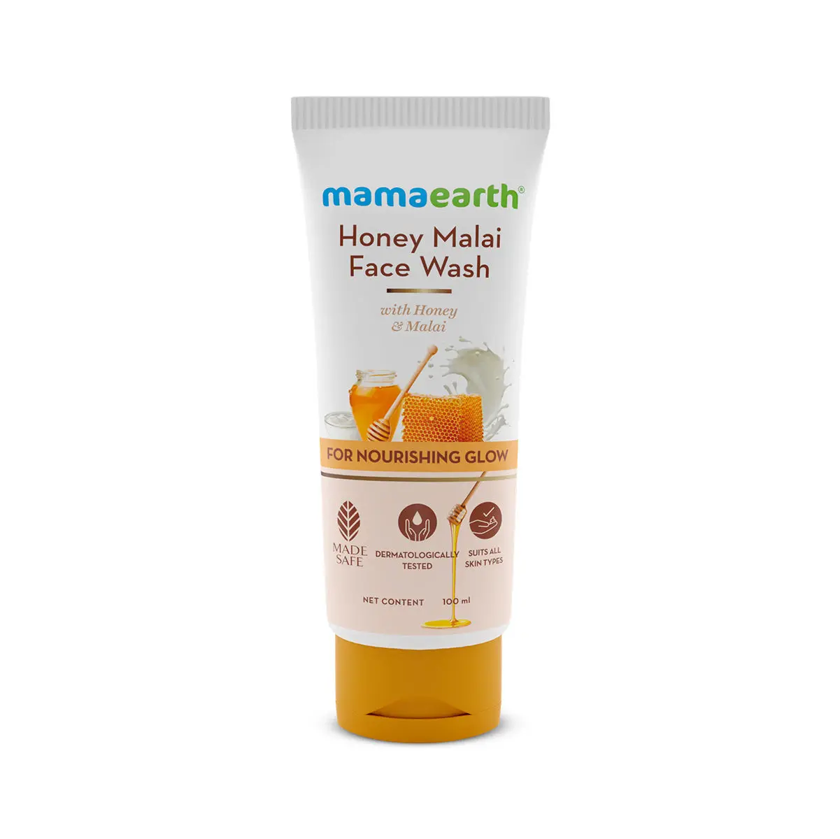 Mamaearth Honey Malai Face Wash with Honey & Malai For Nourishing Glow (100 ml)