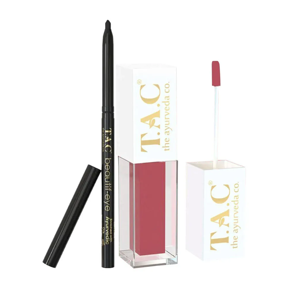 TAC - The Ayurveda Co. Liquid Lipstick - Rust Desire And Beautif - Eye Ayurvedic Black Kajal