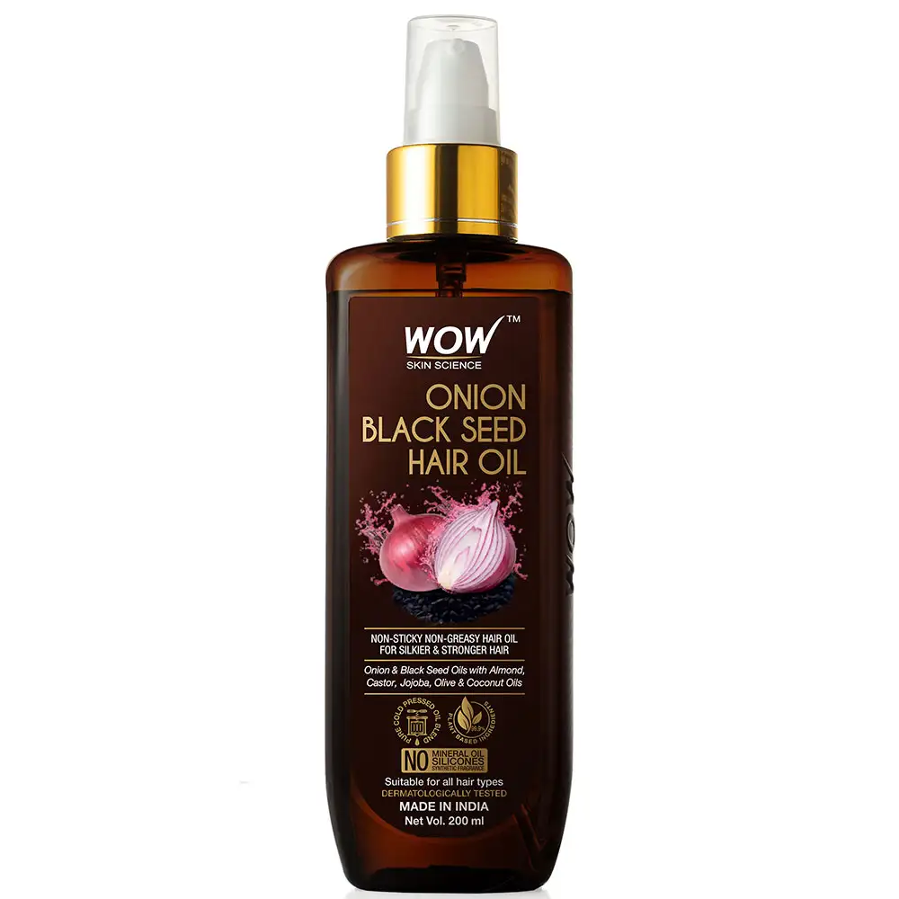 WOW Skin Science Onion Black Seed Hair Oil,  200 ml  for All Hair Types