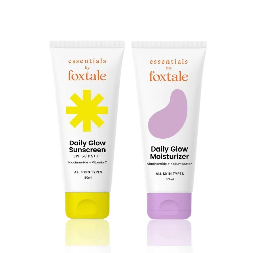 Foxtale Essentials Hydrate & Protect Combo | Daily Moisturizer 50 ml + Daily Sunscreen 50 ml