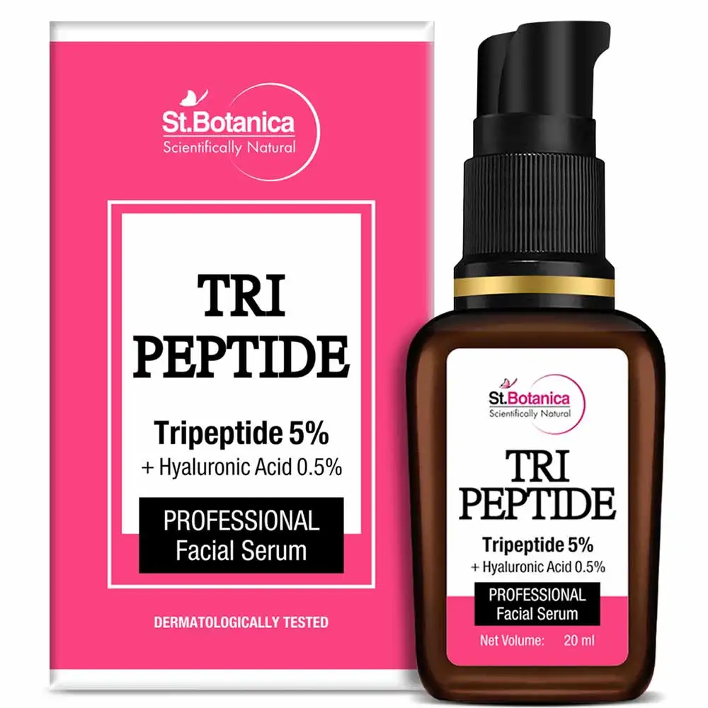 St.Botanica Tri Peptide 5% + Hyaluronic Acid 0.5% Professional Facial Serum,  20 ml  for All Skin Type