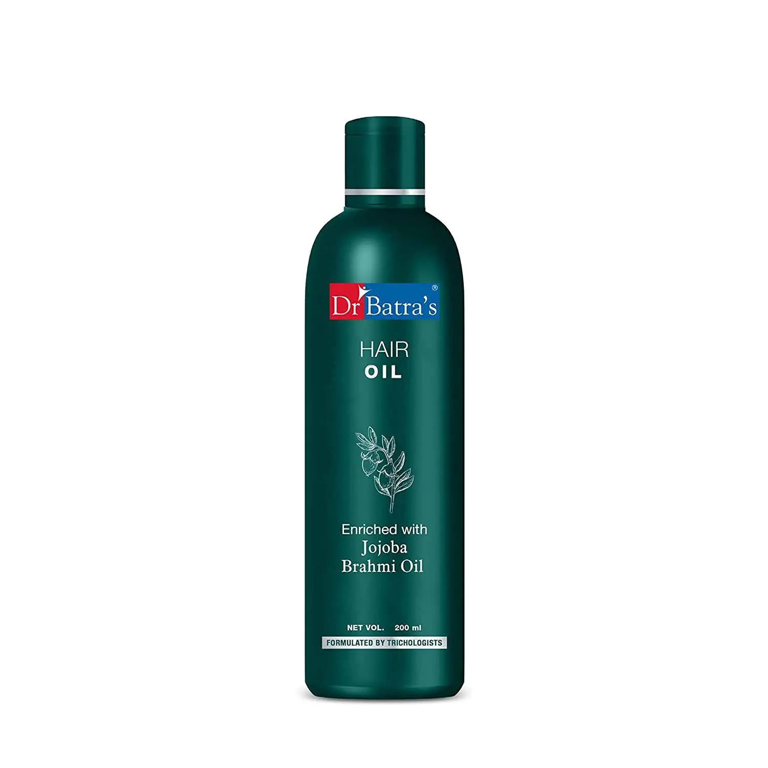 Dr Batra’s Hair Oil. Non-Sticky Formula. Nourishes Scalp. Supports Hair Growth. Contains Jojoba, Brahmi extracts. Suitable for men and women. 200 ml