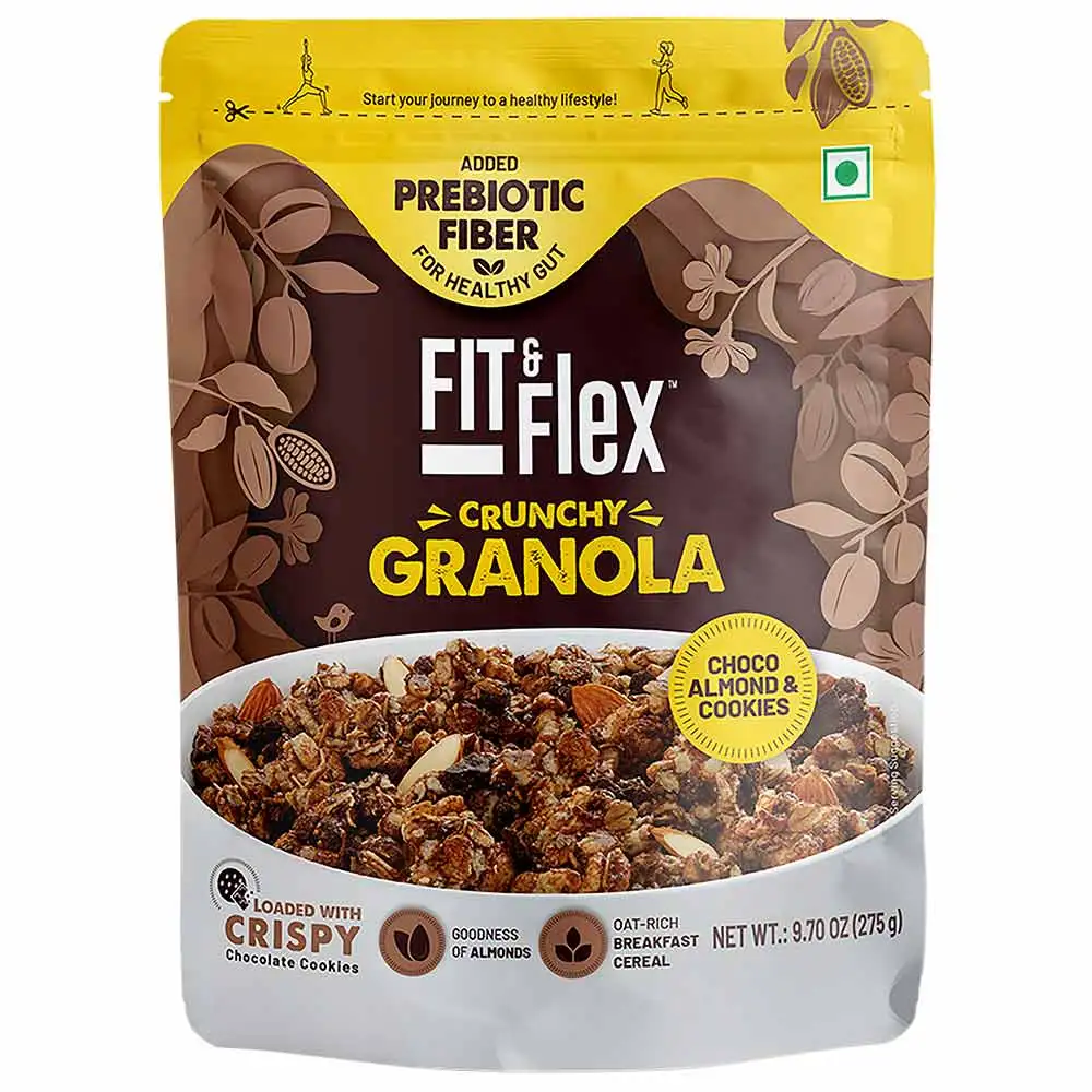 Fit & Flex Granola-Oat Rich Breakfast Cereal,  275 g  Choco Almond & Cookies