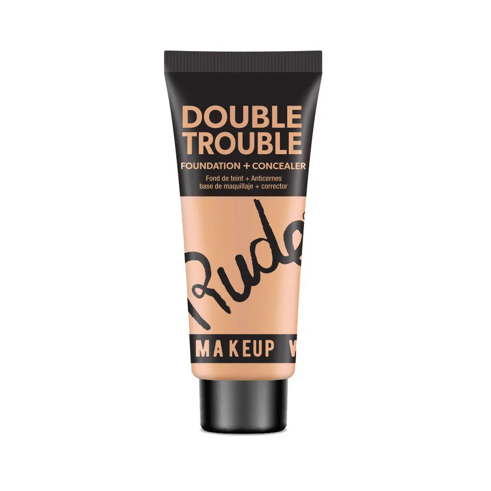 Rude Cosmetics Double Trouble Foundation + Concealer - Linen 08