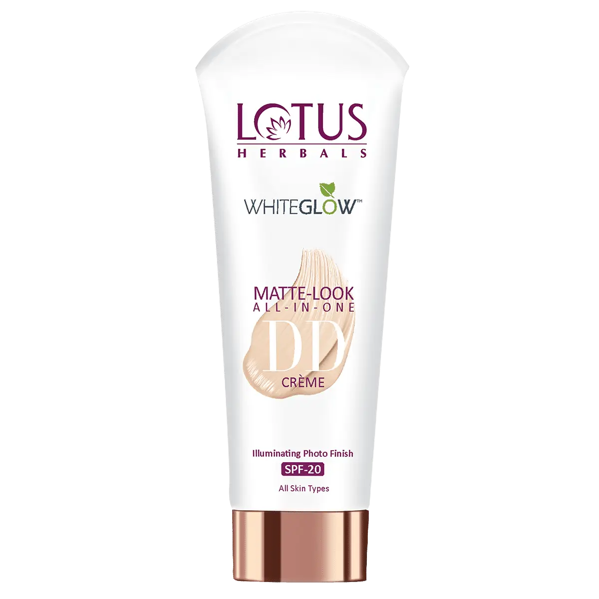 Lotus Herbals Whiteglow Matte Look All In One DD Cream - Natural Beige | SPF 20 | All Skin Types | 50g