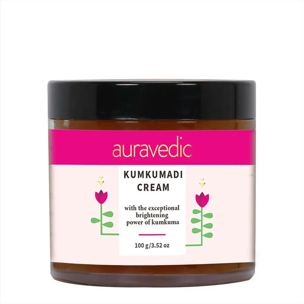 AURAVEDIC Kumkumadi Cream 100 G Face Cream with kumkumadi Tailam. Skin Whitening/Skin Brightening Face Cream with Kumkumadi Face Oil for Glowing Skin, Dark Spots, Pigmentation for Women/Men